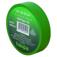 Изолента ПВХ, цвет зеленый, шир. 15мм, длина 20 м, d 74 мм | 263836 | Haupa