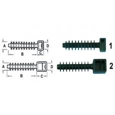 Дюбель (монтажная подставка) черного цвета 37x6,5x 9,2 (упак.100шт) | 262170 | Haupa