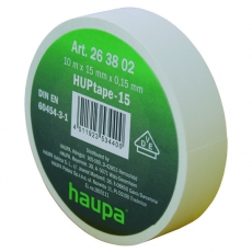 Изолента ПВХ, цвет белый, шир. 19 мм, длина 20 м, d 74 мм | 263844 | Haupa