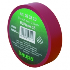 Изолента ПВХ, цвет красный, шир. 15мм, длина 20 м, d 74 мм | 263832 | Haupa
