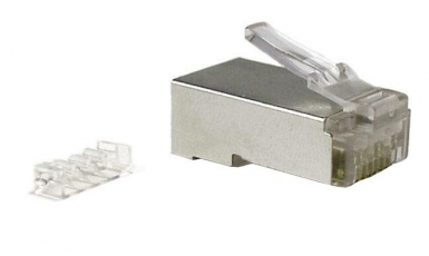 Разъем под витую пару PLUG-8P8C-UV-C6-SH-100 RJ-45(8P8C) кат.6 (50 µ