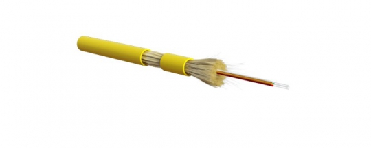 Hyperline FO-DT-IN-9S-4-LSZH-YL Кабель волоконно-оптический 9/125 (SMF-28 Ultra) одномодовый, 4 волокна, плотное буферное покрытие (tight buffer), для