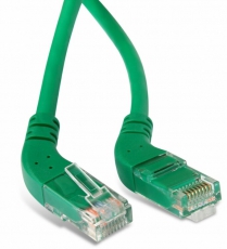 Патч-корд PC-APM-UTP-RJ45/L45-RJ45/R45-C5e-5M-LSZH-GN U/UTP угловой, левый 45°-правый 45°, Cat.5e, LSZH, 5 м, зеленый | 232882 | Hyperline