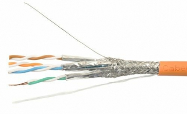 SFUTP4-C5E-S24-IN-LSZH-OR-305 (305 м) Кабель витая пара SF/UTP, категория 5e, 4 пары(24 AWG),одножил. (solid) LSZH| 376326 | Hyperline