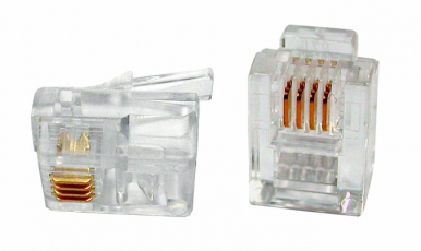 Разъем телефонный PLUG-6P4C-P-C2-100 RJ-12(6P4C) (3 µ