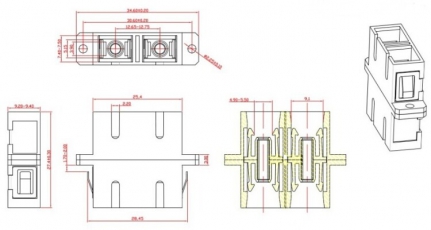 Адаптер проходной оптический FA-P11Z-DSC/DSC-N/BK-BG SC-SC, MM, duplex, корпус пластиковый, бежевый, черные колпачки | 242823 | Hyperline