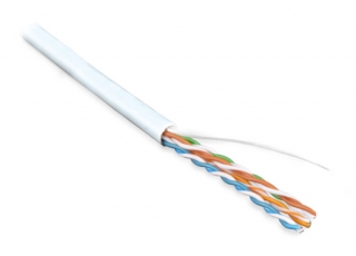Кабель витая пара UUTP4-C5E-S24-IN-PVC-WH-305(305м)неэкан.U/UTP,кат.5e,4пары(24AWG),однож.(solid),PVC,-20°C– +75°C,белый | 42010 | Hyperline