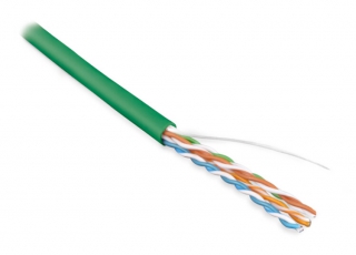 Кабель витая пара UUTP4-C5E-S24-IN-PVC-GN-305(305м)неэкран.U/UTP,кат.5e,4пары(24AWG),однож.(solid),PVC,-20°C – +75°C,зеленый | 42013 | Hyperline