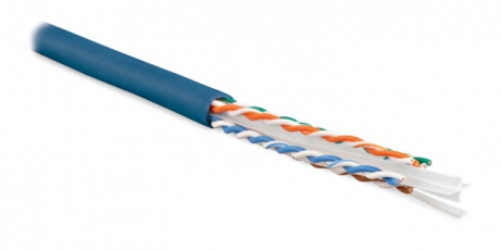 UUTP4-C6-S23-IN-LSZH-BL-100 (100 м) Кабель витая пара U/UTP, категория 6, 4 пары (23 AWG), одножил. (solid), LSZH, нг(А)-HF| 273521 | Hyperline