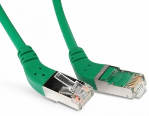 Патч-корд PC-APM-STP-RJ45/L45-RJ45/R45-C6-1M-LSZH-GN F/UTP угл.,экранир.левый 45°-правый 45°,Cat.6,LSZH,1м,зеленый | 233098 | Hyperline