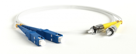 Патч-корд FC-D2-9A1-SC/UR-ST/UR-H-5M-LSZH-WH волоконно-оптический (шнур) SM 9/125 (G657), ST/UPC-SC/UPC, 2.0 мм, duplex, LSZH, 5м | 238608 | Hyperline