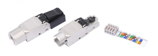 PLUD-8P8C-S-C6A-SH Разъем полевой оконцовки RJ-45 (8P8C) под витую пару, для одножиль. кабеля, toolless, категория 6A, экранир| 427413 | Hyperline
