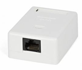 SB1-1-8P8C-C6-SH-WH Розетка компьютерная RJ-45(8P8C), категория 6, экранированная, одинарная, внешняя, Dual IDC | 430236 | Hyperline