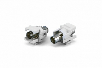 KJ1-BNC-D-WH Вставка формата Keystone Jack с проходным адаптером BNC, D type, ROHS, белая | 246971 | Hyperline