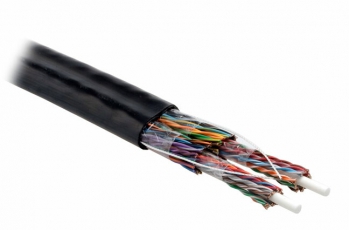 Кабель витая пара UUTP50-C5-S24-OUT-PE-BK (UTP50-C5-SOLID-OUTDOOR) неэ.U/UTP,к5,50п(24AWG),одн(solid),вне,UV PE,-50°С– +60°С,черн. | 19867 | Hyperline