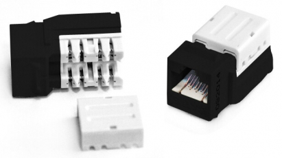 Вставка Keystone Jack KJNE-8P8C-C6-90-BK RJ-45(8P8C), категория 6, 110 IDC, заделка с помощью NE-TOOL, черная | 222453 | Hyperline