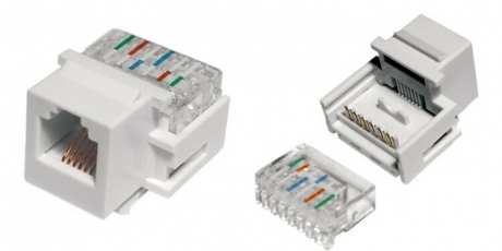 Вставка Keystone Jack KJ1-6P6C-C2-90-WH , RJ-12(6P6C), IDC(Toolless) | 15412 | Hyperline