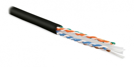 UUTP4-C6-S23-IN-LSZH-BK-100 (100 м) Кабель витая пара U/UTP, категория 6, 4 пары (23 AWG), одножил. (solid), LSZH, нг(А)-HF| 273519 | Hyperline