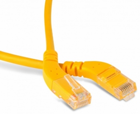 Патч-корд PC-APM-UTP-RJ45/L45-RJ45/L45-C6-1M-LSZH-YL U/UTP угловой, левый 45°-левый 45°, Cat.6, LSZH, 1 м, желтый | 232976 | Hyperline