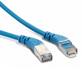 Патч-корд PC-APM-STP-RJ45/L45-RJ45/R45-C6-5M-LSZH-BL F/UTP угловой, экранированный, левый 45°-правый 45°, Cat.6, LSZH, 5 м, синий | 233167 | Hyperline