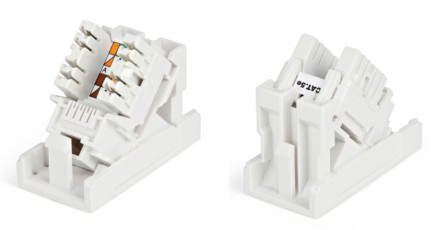 SIP2K-C5E-M45-22.5 Розетка (вставка) 45x22,5 (аналог Mosaic) с наклонным модулем RJ-45 категории 5е | 35210 | Hyperline