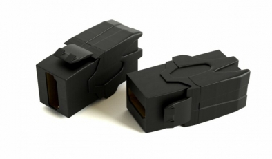 KJ1-HDMI-AV18-BK Вставка формата Keystone Jack с проходным адаптером HDMI 2.0 (Type A), 90 градусов, ROHS, черная | 251213 | Hyperline