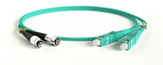 FC-D2-503-FC/PR-SC/PR-H-8M-LSZH-AQ Патч-корд волоконно-оптический (шнур) MM 50/125(OM3), FC-SC, duplex, LSZH, 8 м | 425808 | Hyperline