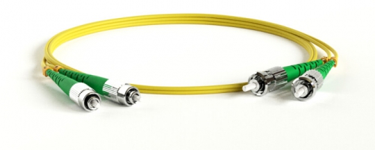 Патч-корд FC-D2-9-FC/AR-ST/AR-H-3M-LSZH-YL волоконно-оптический (шнур) SM 9/125 (OS2), FC/APC-ST/APC, 2.0 мм, duplex, LSZH, 3 м | 238584 | Hyperline