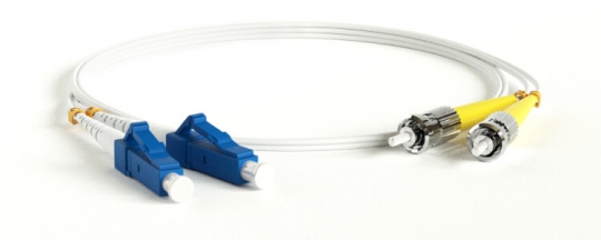 Патч-корд FC-D2-9A1-LC/UR-ST/UR-H-1M-LSZH-WH волоконно-оптический (шнур) SM 9/125 (G.657), LC/UPC-ST/UPC, 2.0 мм, duplex, LSZH, 1м | 39335 | Hyperline