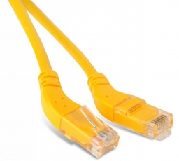 Патч-корд PC-APM-UTP-RJ45/L45-RJ45/L45-C6-3M-LSZH-YL U/UTP угловой, левый 45°-левый 45°, Cat.6, LSZH, 3 м, желтый | 233033 | Hyperline