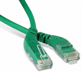 Патч-корд PC-APM-UTP-RJ45/L45-RJ45/L45-C6-1M-LSZH-GN U/UTP угловой, левый 45°-левый 45°, Cat.6, LSZH, 1 м, зеленый | 232972 | Hyperline
