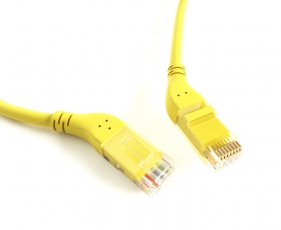Патч-корд PC-APM-UTP-RJ45/R45-RJ45/R45-C5e-5M-LSZH-YL U/UTP угловой, правый 45°-правый 45°, Cat.5e, LSZH, 5 м, желтый | 232802 | Hyperline