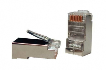 Разъем под витую пару PLUG-8P8C-U-C5-SH-100 RJ-45(8P8C) кат.5e (50 µ