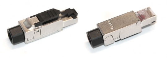 Разъем под витую пару PLUF-8P8C-S-C6A-SH RJ-45 (8P8C) полевая заделка,кат.6A,экранир.,д.одн. каб.(общ.диам.каб. 6-8мм,23-26 AWG) | 264779 | Hyperline