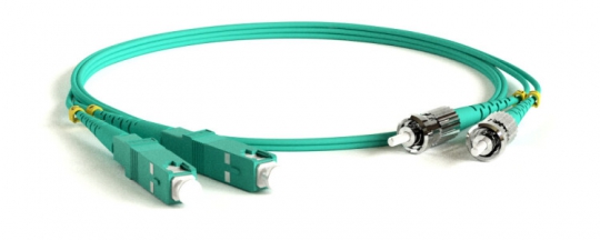 Патч-корд FC-D2-503-SC/PR-ST/PR-H-5M-LSZH-AQ волоконно-оптический (шнур) MM 50/125(OM3), SC-ST, 2.0 мм, duplex, LSZH, 5 м | 243344 | Hyperline