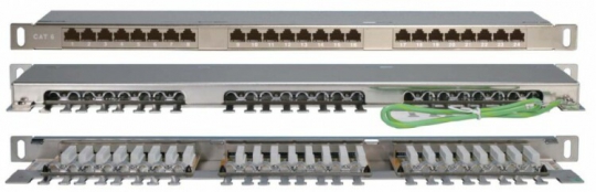 Патч-панель PPHD-19-24-8P8C-C6-SH-110D высокой плотности 19