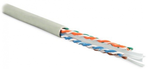 UUTP4-C6-S23-IN-LSZH-GY-100 (100 м) Кабель витая пара U/UTP, категория 6, 4 пары (23 AWG), одножил. (solid), LSZH, нг(А)-HF | 273515 | Hyperline