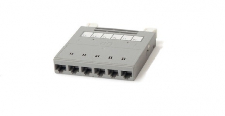 Кассета PPTR-CSS-1-6xRJ45-C6-SH-STL для медных претерминированных решений, 6 экранированных портов RJ-45 категории 6 | 235661 | Hyperline