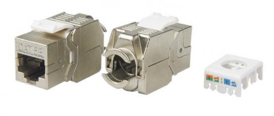 KJ8-8P8C-C5e-180-TLS-SH-F-WH Вставка Keystone Jack RJ-45(8P8C), категория 5e, экранированная, тип 180 градусов, Toolless, белая | 426191 | Hyperline