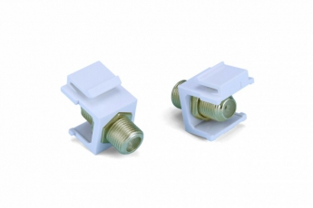 KJ1-FCON-G-WH Вставка формата Keystone Jack с проходным адаптером F-типа, gold plated, ROHS, белая | 246968 | Hyperline