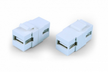 KJ1-USB-A2-WH Вставка формата Keystone Jack с проходным адаптером USB 2.0 (Type A), ROHS, белая | 247122 | Hyperline