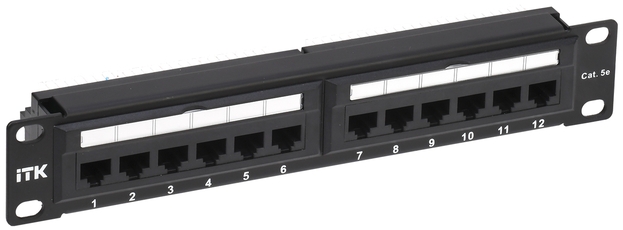 Патч-панель ITK 1U кат.5E UTP 12 портов 10дюйм Dual IDC