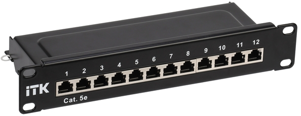 Патч-панель ITK 1U кат.5E STP 12 портов 10дюйм Dual IDC