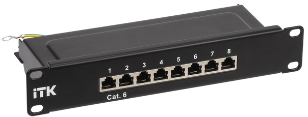 Патч-панель ITK 1U кат.6 STP 8 портов 10дюйм Dual IDC