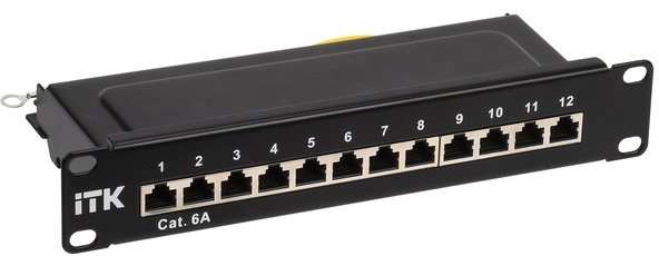 Патч-панель ITK 1U кат.6A STP 12 портов 10дюйм Dual IDC