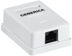 Розетка информационная настенная RJ45 категории 5Е UTP 1 порт GENERICA