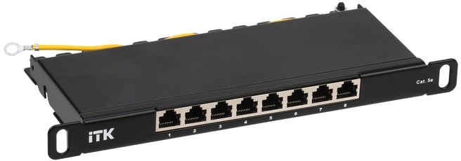 Патч-панель ITK 0.5U кат.5E STP 8 портов 10дюйм Dual IDC