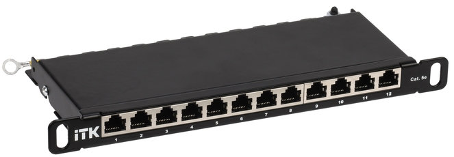 Патч-панель ITK 0.5U кат.5E STP 12 портов 10дюйм Dual IDC