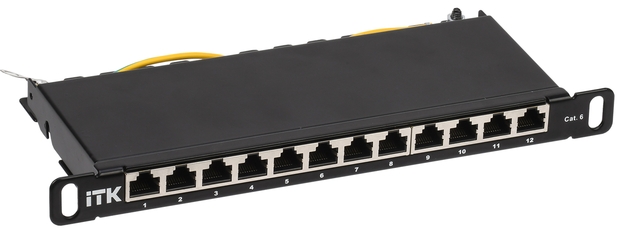 Патч-панель ITK 0.5U кат.6 STP 12 портов 10дюйм Dual IDC