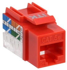 Модуль ITK Keystone Jack кат.5E UTP 110 IDC 90град красный